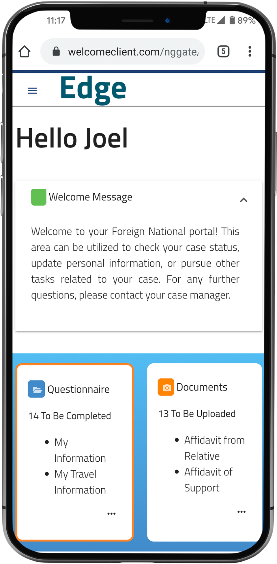 screenshot of Lawlogix Edge